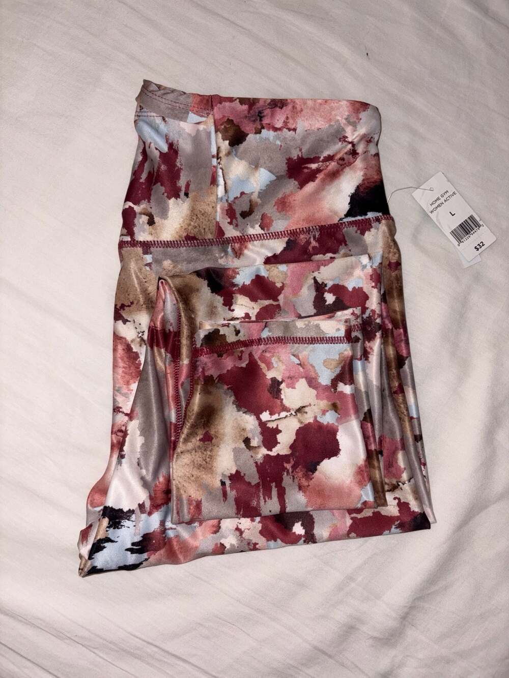 Wickling Pink Watercolor Leggings Size Large NWT